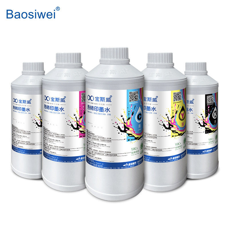 Baosiwei CMYK Mực chuyển nhiệt C, M, Y, K 1000ml để in mịn