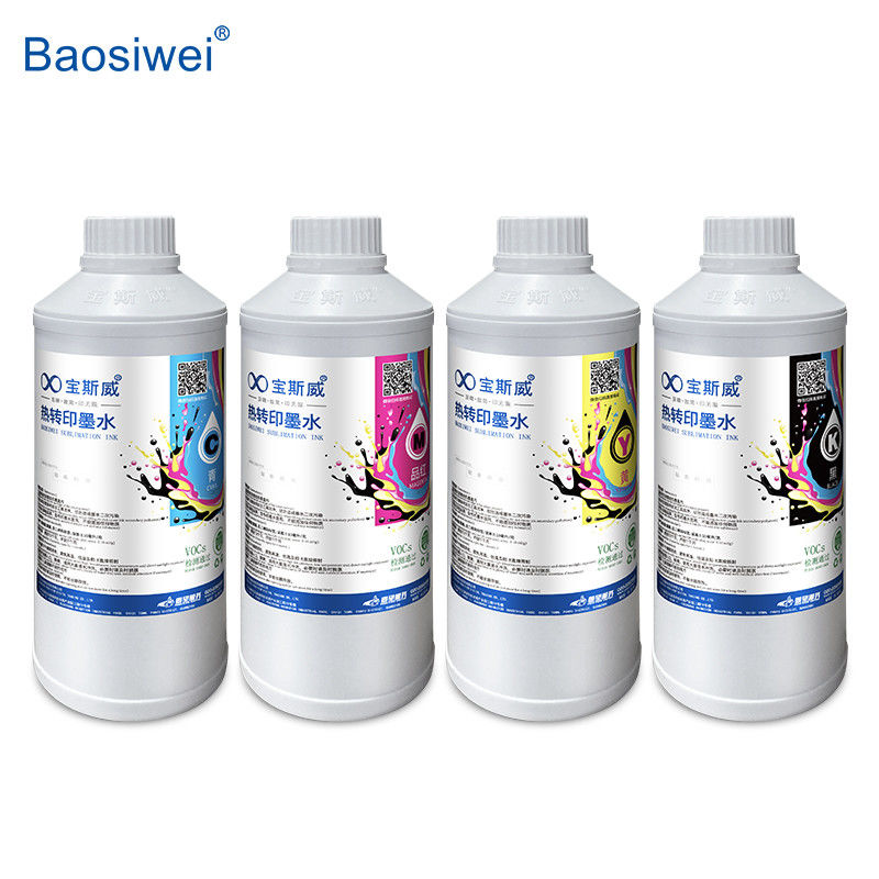 Baosiwei CMYK Mực chuyển nhiệt C, M, Y, K 1000ml để in mịn